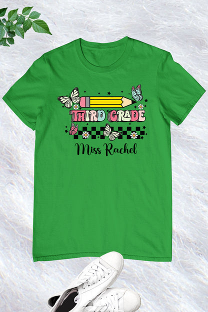 Third Grade Teacher Custom Name Shirt