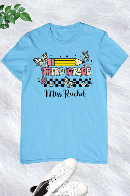 Third Grade Teacher Custom Name Shirt