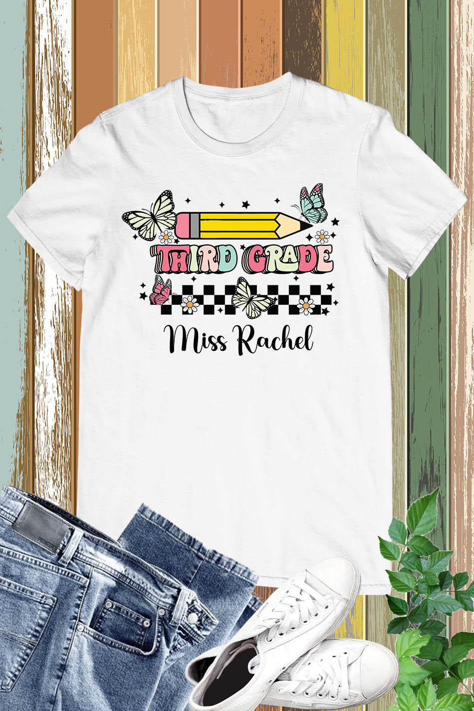 Third Grade Teacher Custom Name Shirt