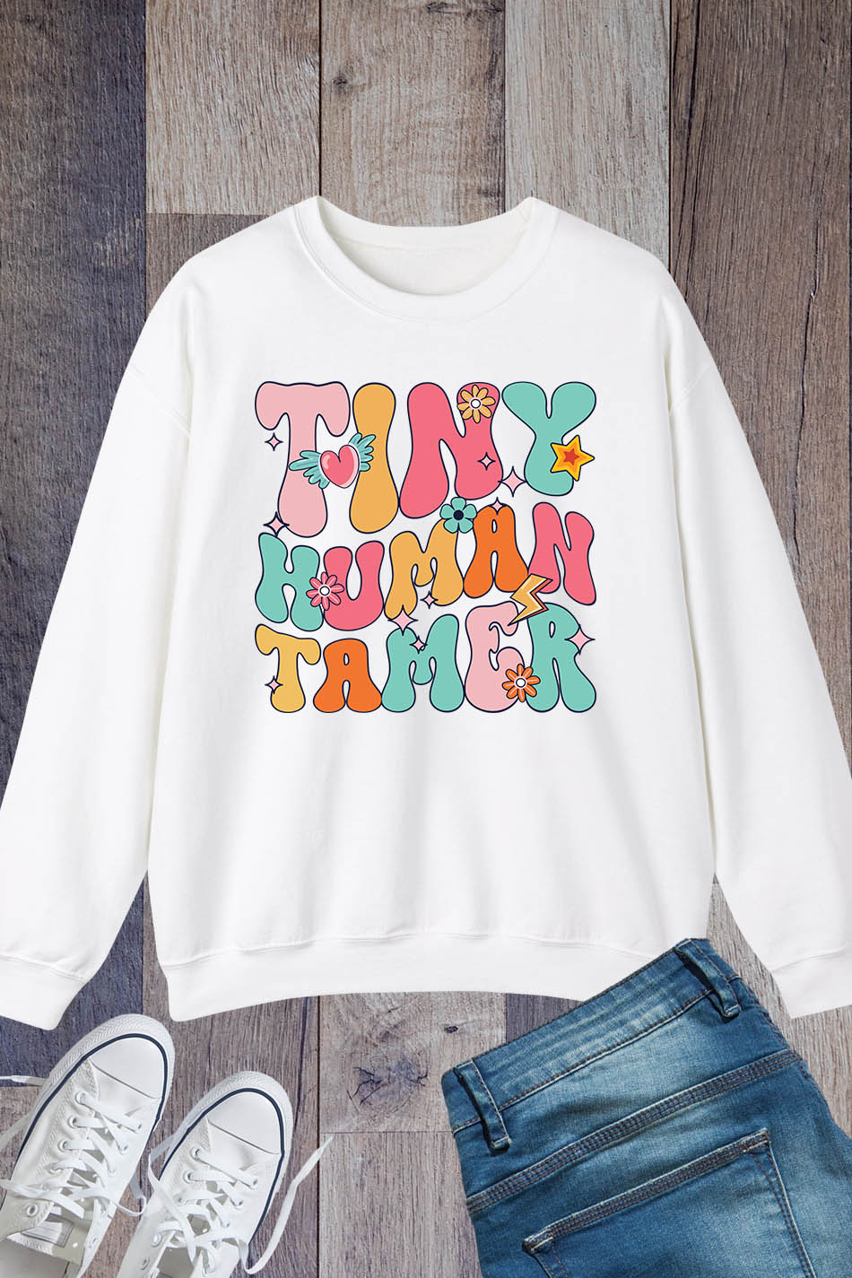 Tiny Human Tamer Daycare PreK Teacher Sweatshirt