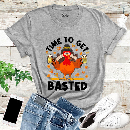 Time To get Basted Funny Turkey T-Shirt