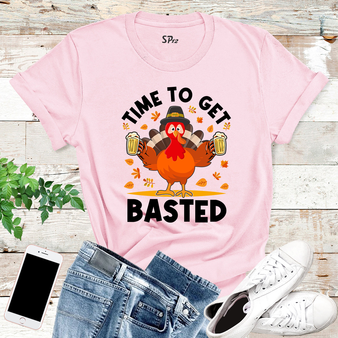 Time To get Basted Funny Turkey T-Shirt