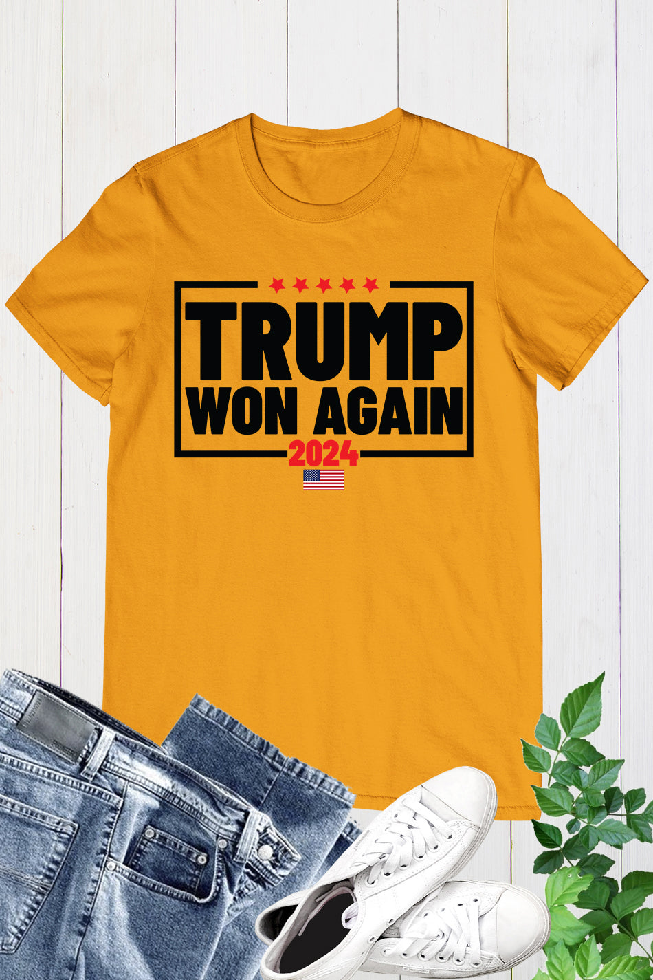 Trump Won Again 2024 American President T Shirt