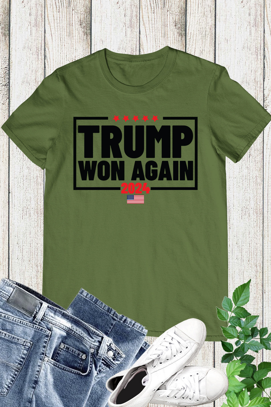 Trump Won Again 2024 American President T Shirt