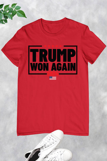 Trump Won Again 2024 American President T Shirt