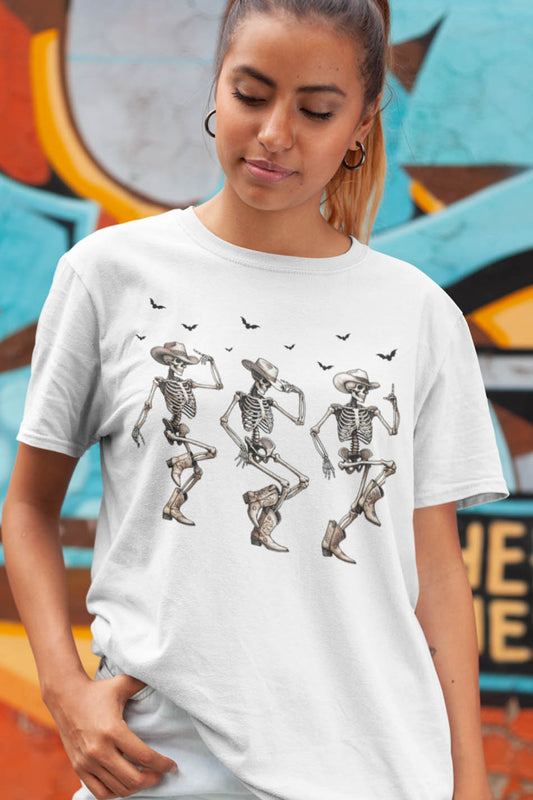 Western Halloween Cowboy Skeletons Dance Shirt