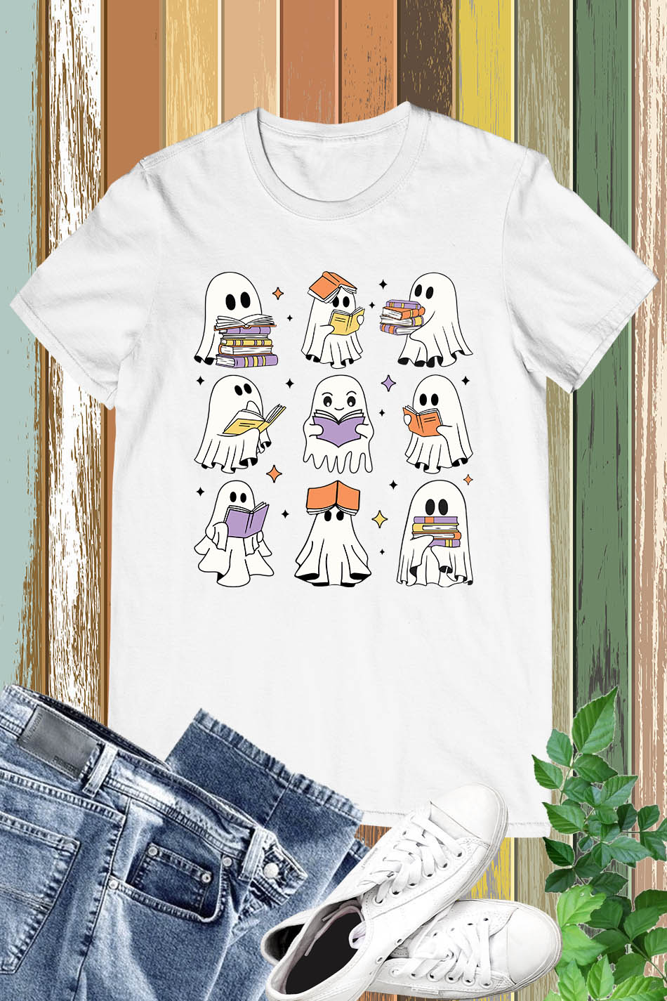 Halloween Ghost Books Shirt