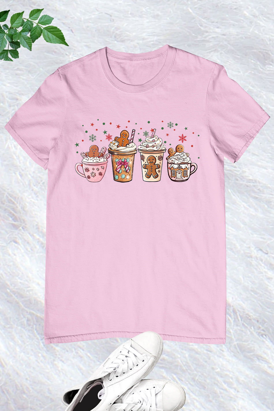 Pink Gingerbread Coffee Christmas Shirt