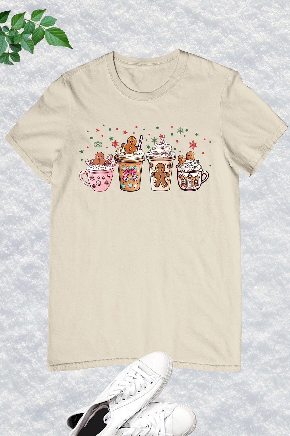 Pink Gingerbread Coffee Christmas Shirt