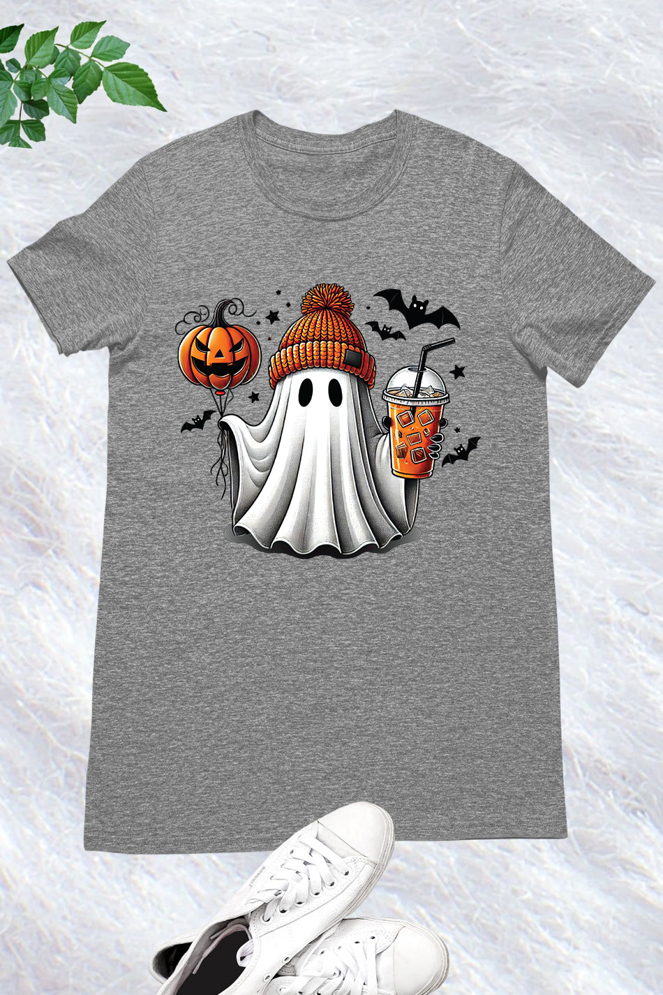 Ghost Coffee Pumpkin Halloween Fall Shirt