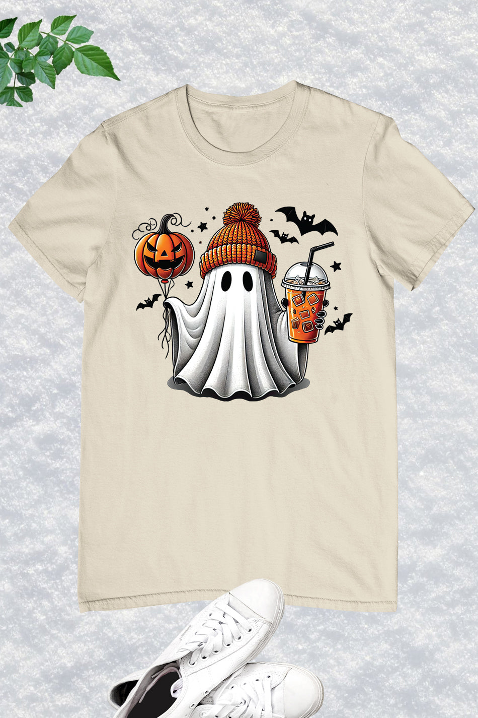 Ghost Coffee Pumpkin Halloween Fall Shirt