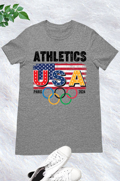 USA Athletics Supporter Olympics Paris 2024 T Shirt