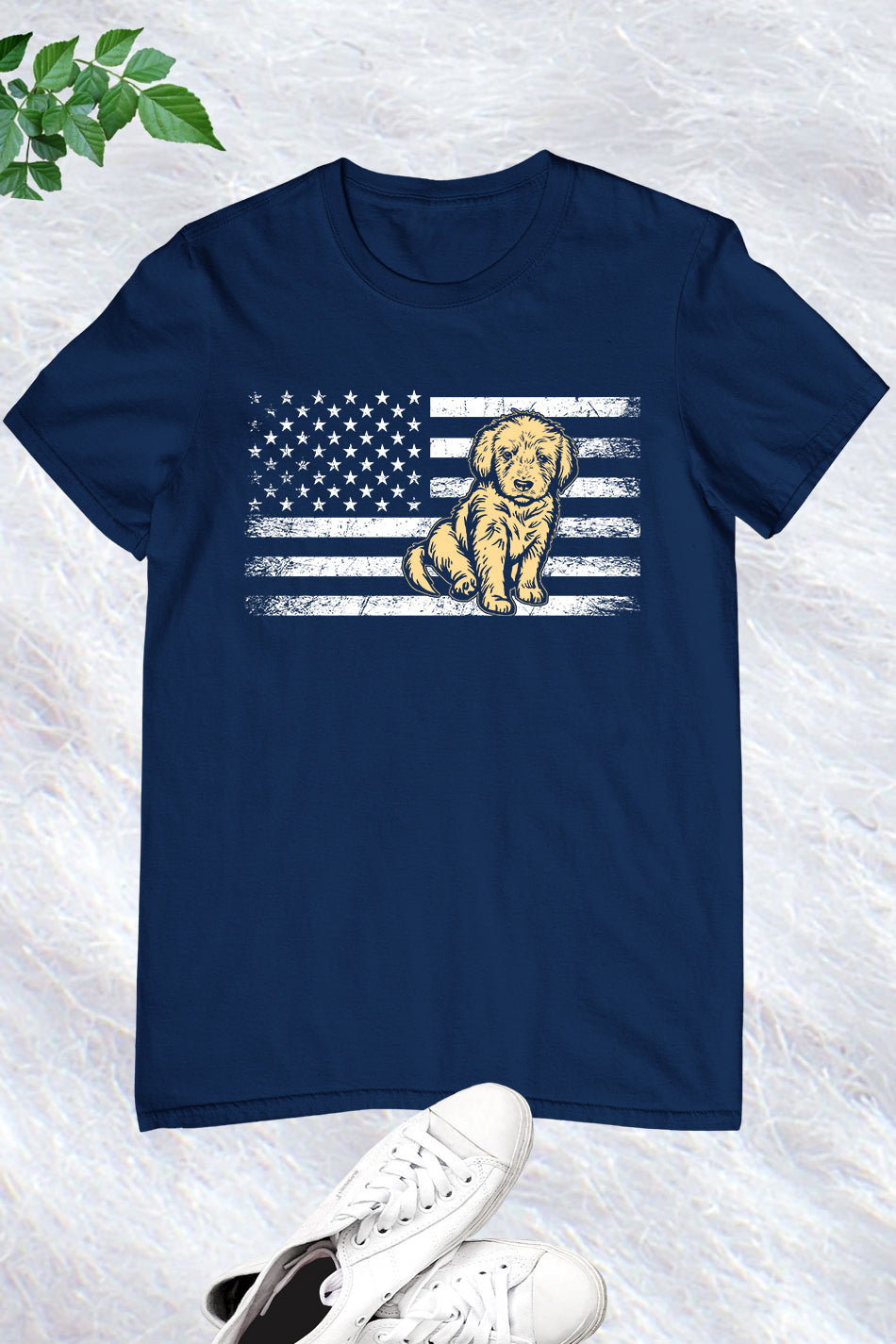 USA Flag with Golden Retriever Dog Shirt