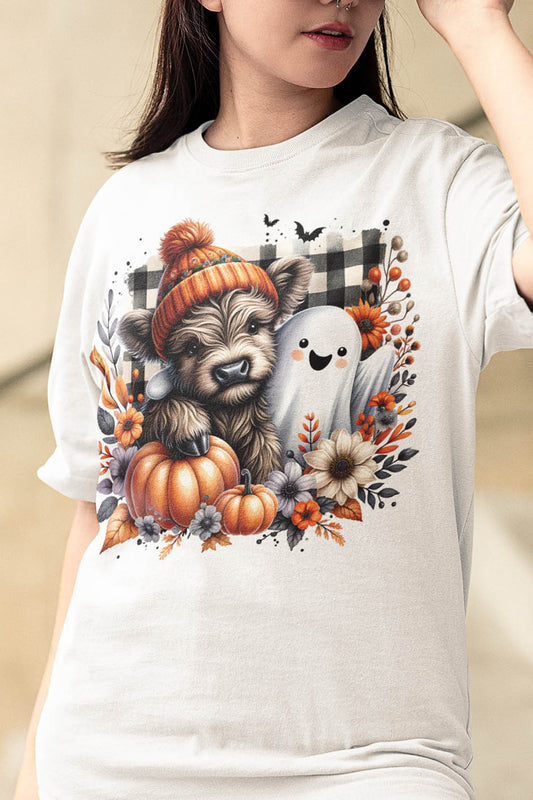 Fall Highland Cow Ghost Shirt