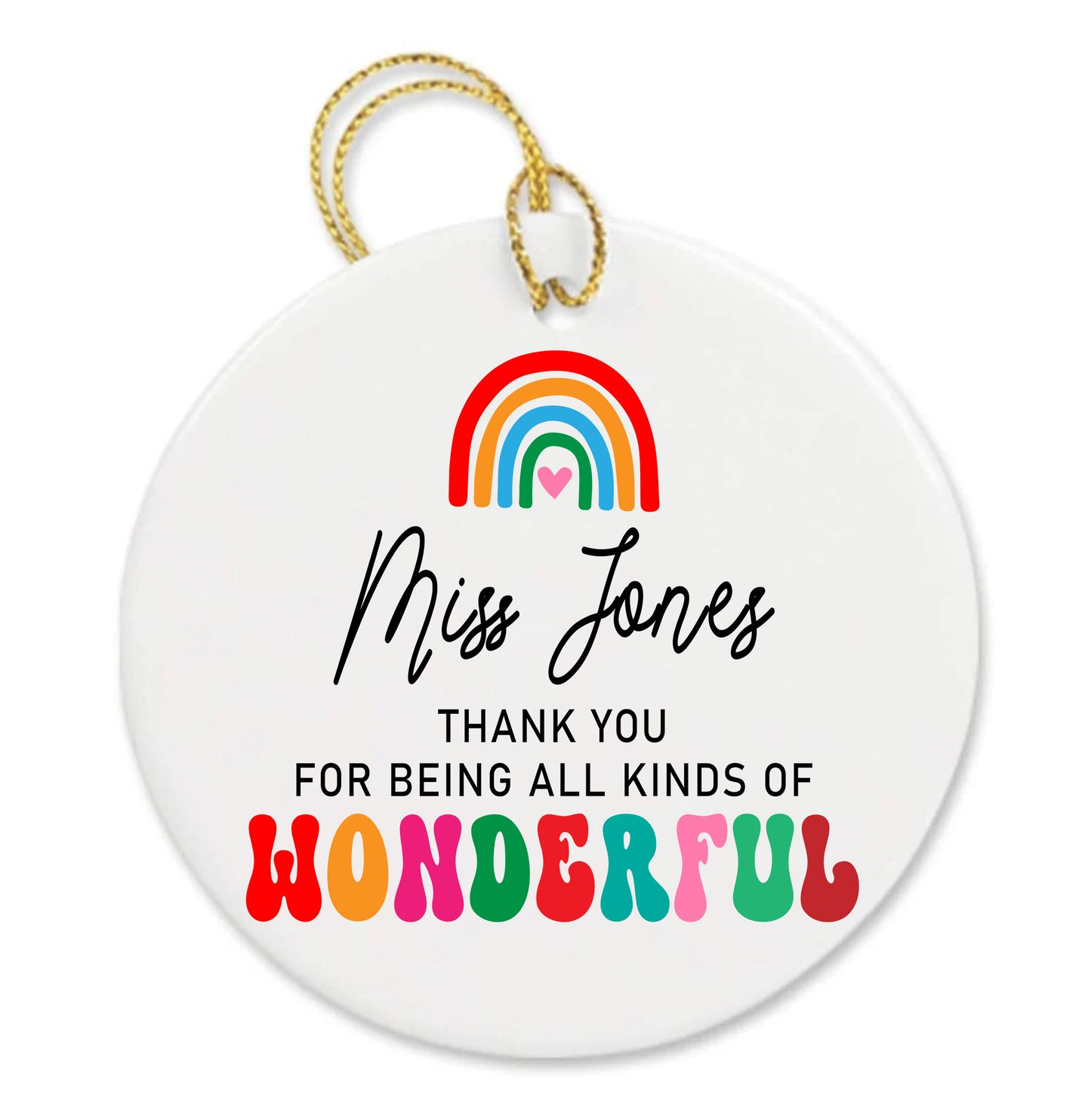 Personalized Motivational Teacher Appreciation Custom Thank You Shopping Gift Ornament