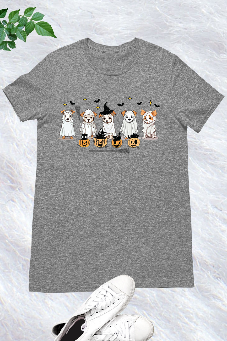 Ghost Dog Black Cat Halloween Shirt