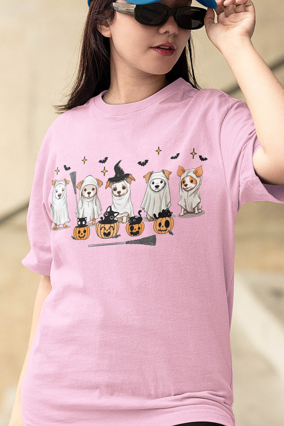 Ghost Dog Black Cat Halloween Shirt