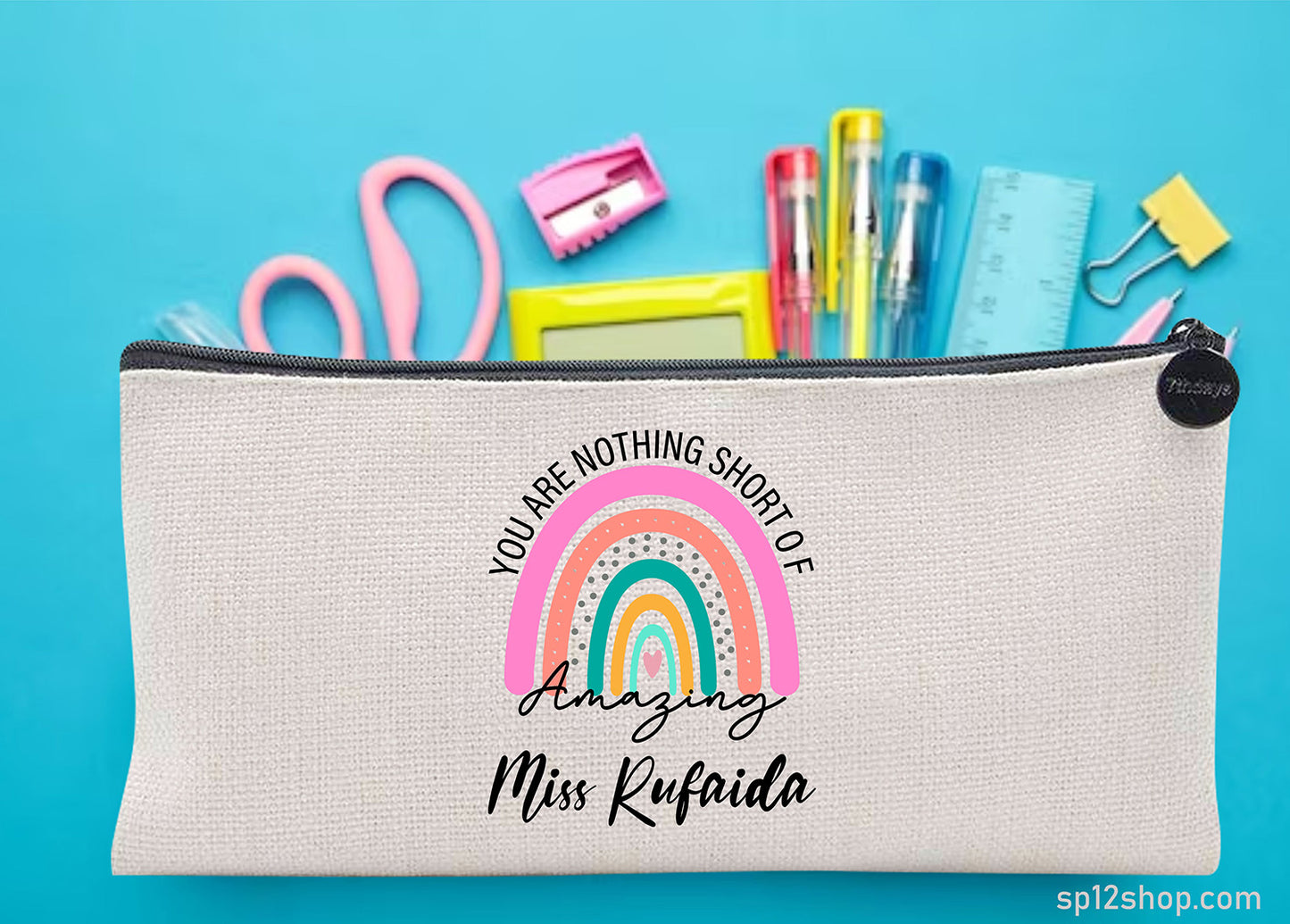 Teacher Appreciation Custom Thank You Rainbow Pouch Bags Pencil Case