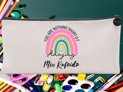 Teacher Appreciation Custom Thank You Rainbow Pouch Bags Pencil Case