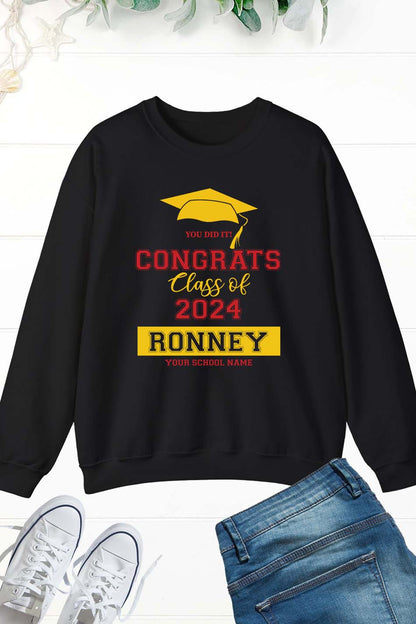 Congrats Class of 2024 Personalized Sweatshirts