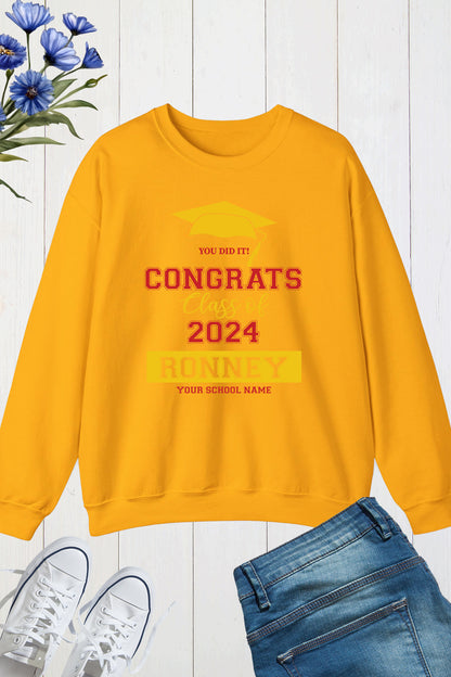 Congrats Class of 2024 Personalized Sweatshirts