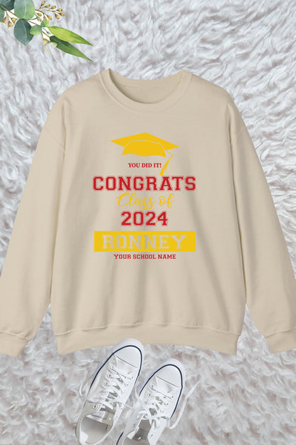 Congrats Class of 2024 Personalized Sweatshirts