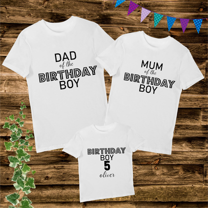 Dad Mum Birthday Boy Family Matching T Shirt