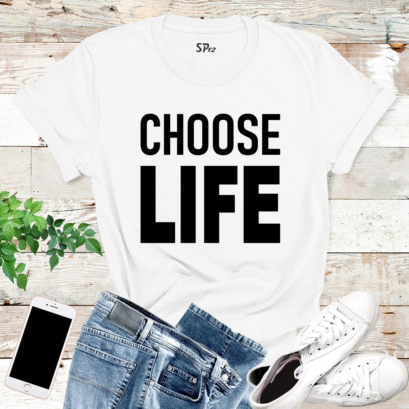 CHOOSE LIFE T Shirt George Michael WHAM 80s Costume Party Re