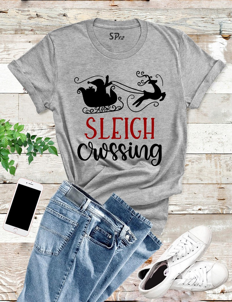 Santa-Sleigh-T-Shirt-Grey