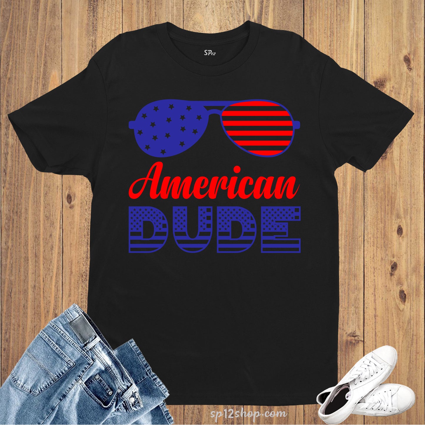 American Dude Sunglass 4th Of July Independence Day T Shirt