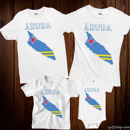 Aruba Flag T Shirt Olympics FIFA World Cup Country Flag Tee Shirt