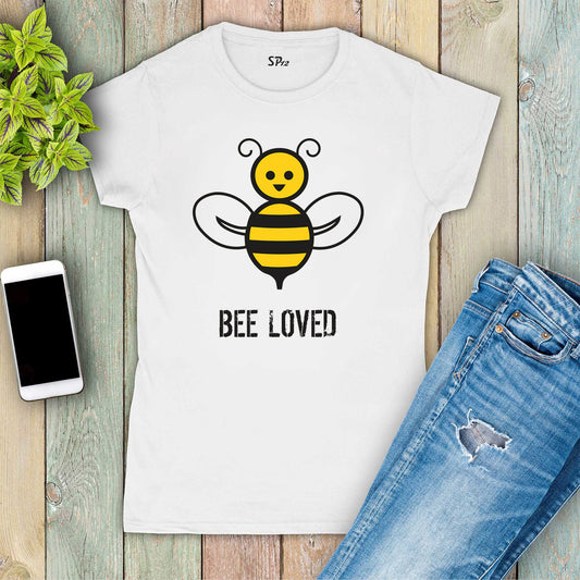 Bee Loved Funny Cartoon Women T Shirt