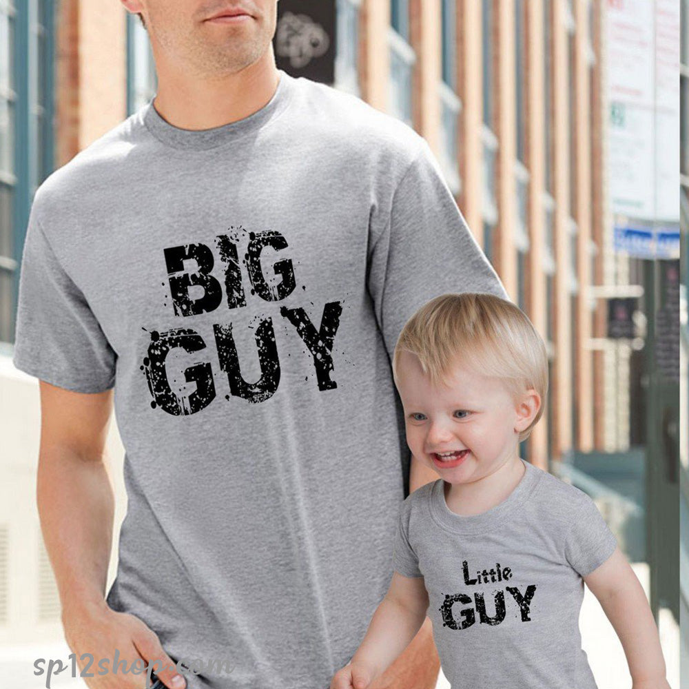 Daddy Daughter Father Dad Son Matching T shirt Big Guy Little Guy