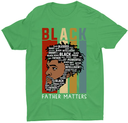 Black Father Matters Dads Rock Custom Short Sleeve Fathers Day T-Shirt