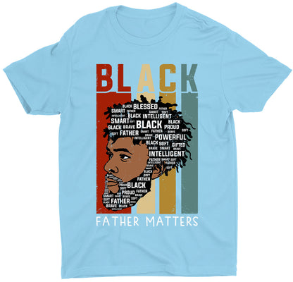 Black Father Matters Dads Rock Custom Short Sleeve Fathers Day T-Shirt