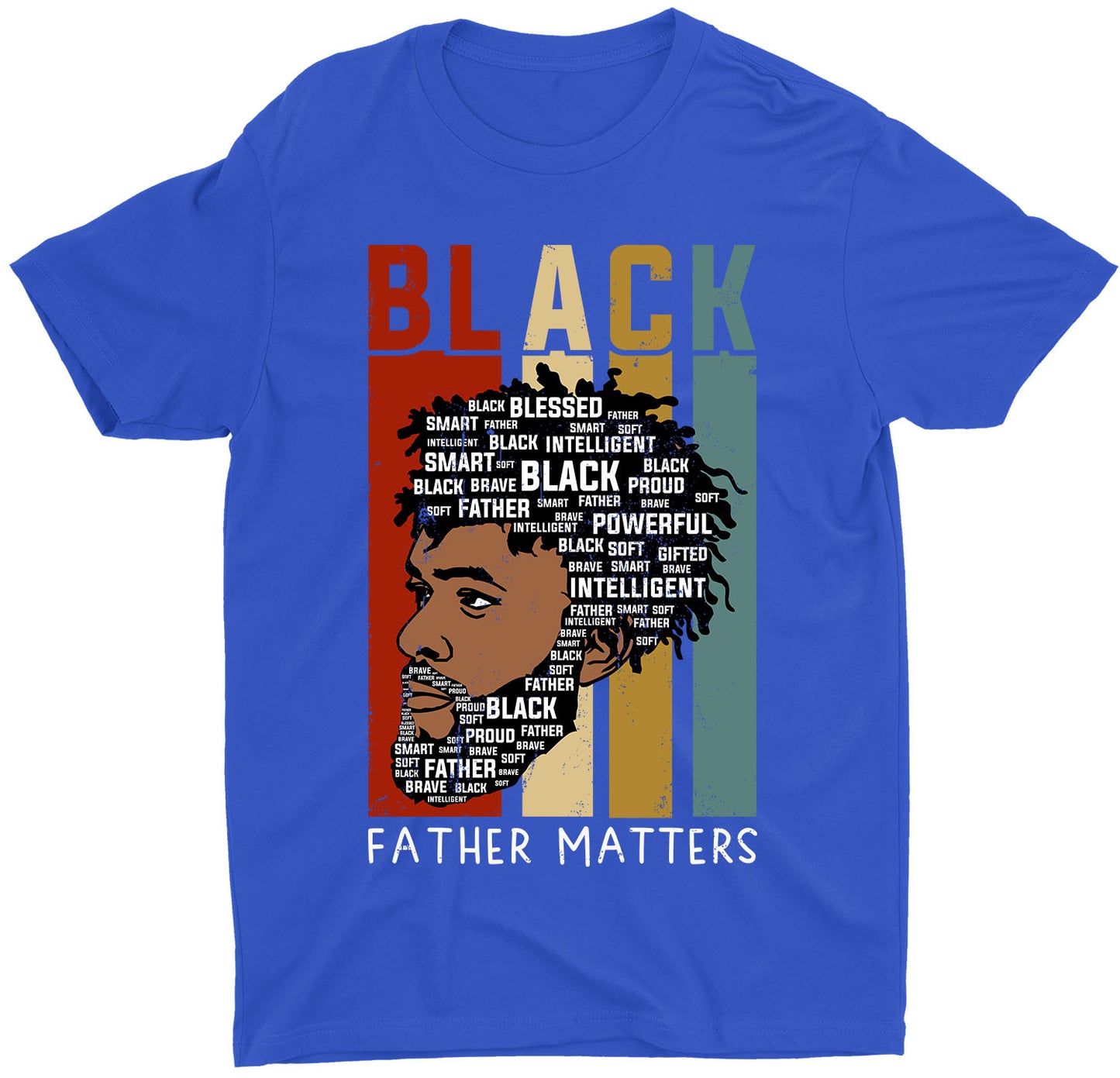 Black Father Matters Dads Rock Custom Short Sleeve Fathers Day T-Shirt