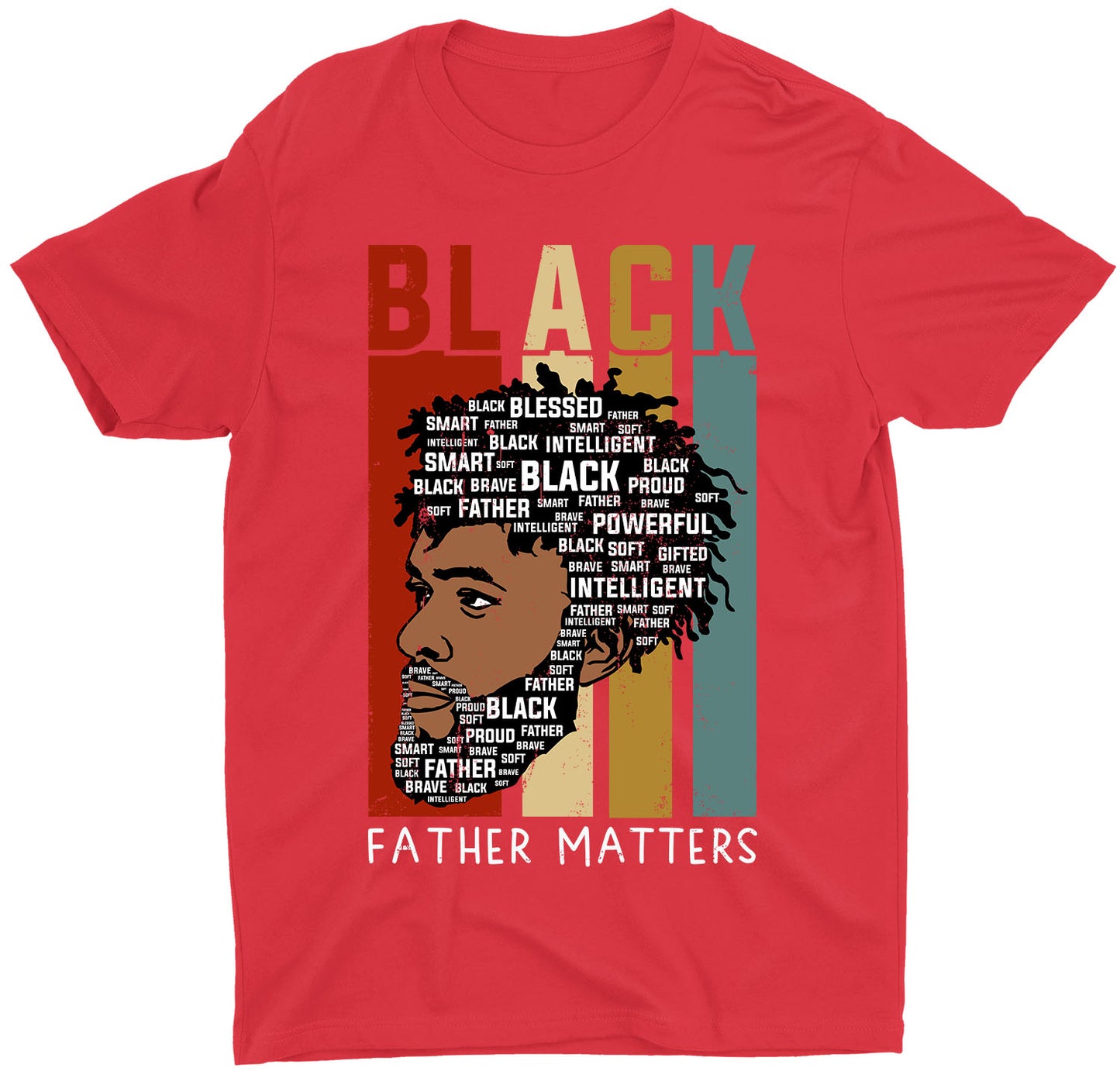 Black Father Matters Dads Rock Custom Short Sleeve Fathers Day T-Shirt