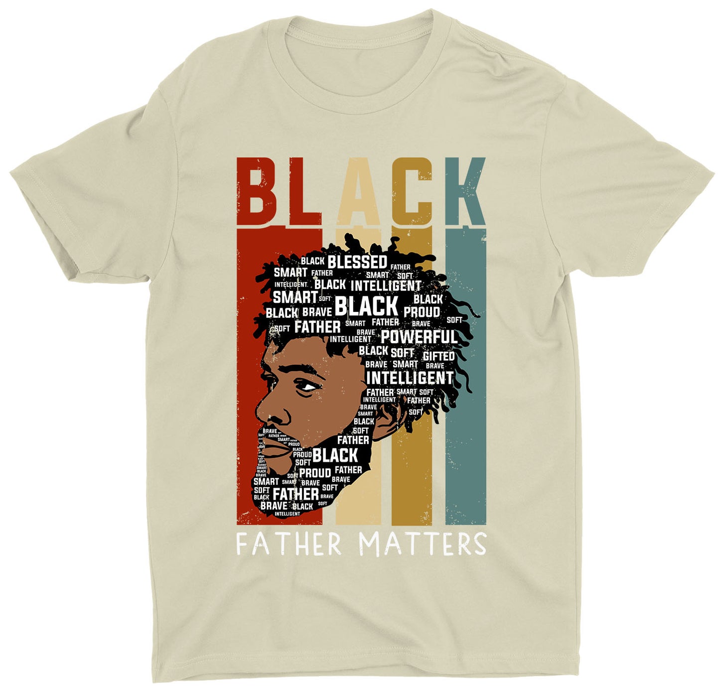 Black Father Matters Dads Rock Custom Short Sleeve Fathers Day T-Shirt