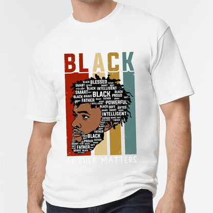 Black Father Matters Dads Rock Custom Short Sleeve Fathers Day T-Shirt