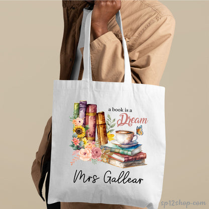 Teacher Appreciation  Librarian Custom Thank You Gift Shopping Tote Bag