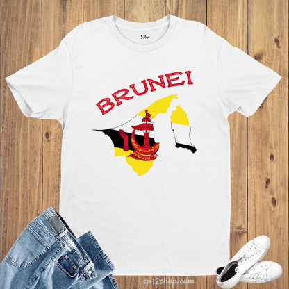 Brunei Flag T Shirt Olympics FIFA World Cup Country Flag Tee Shirt