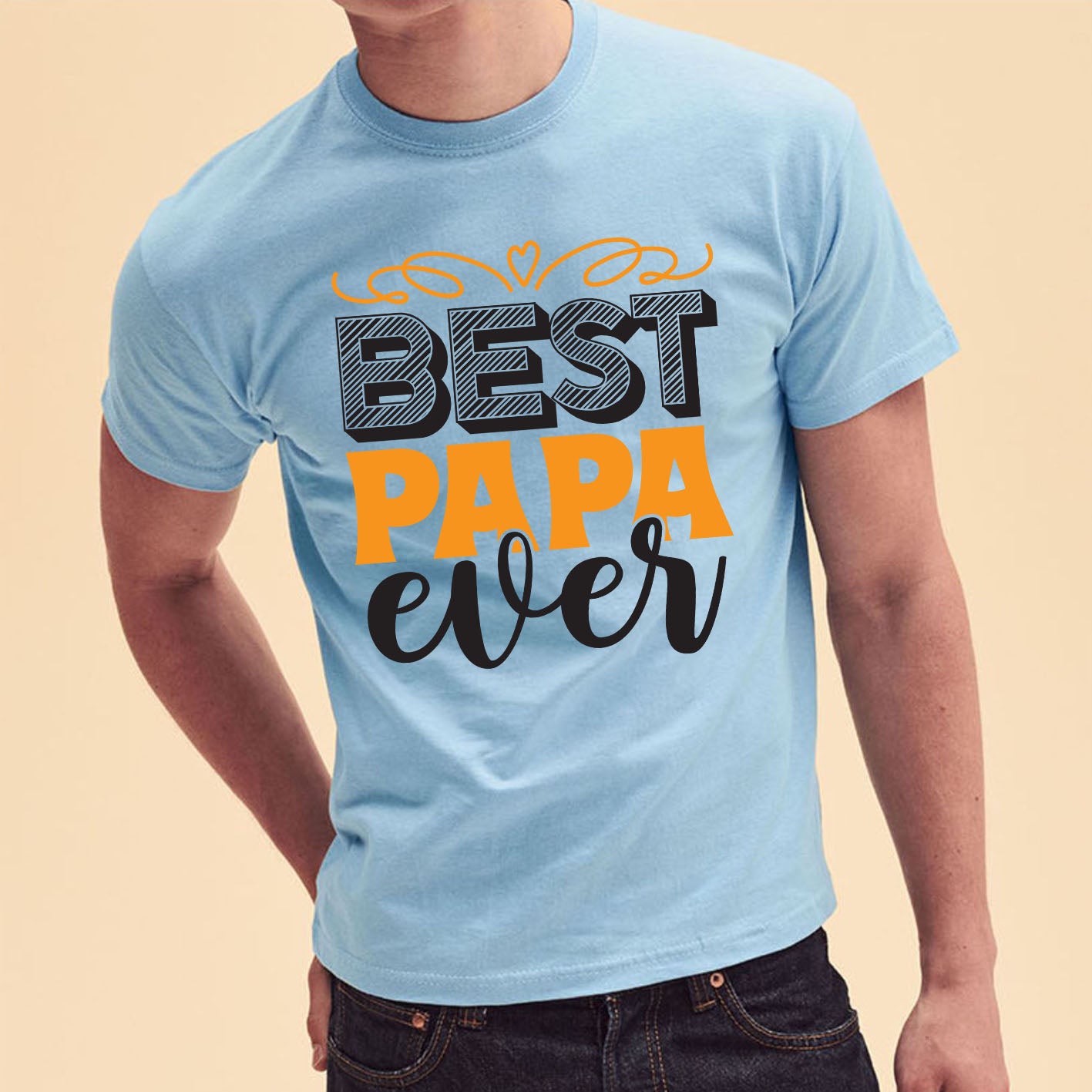 best-papa-ever-father's-day-gift-custom-short-sleeve-daddy-t-shirt