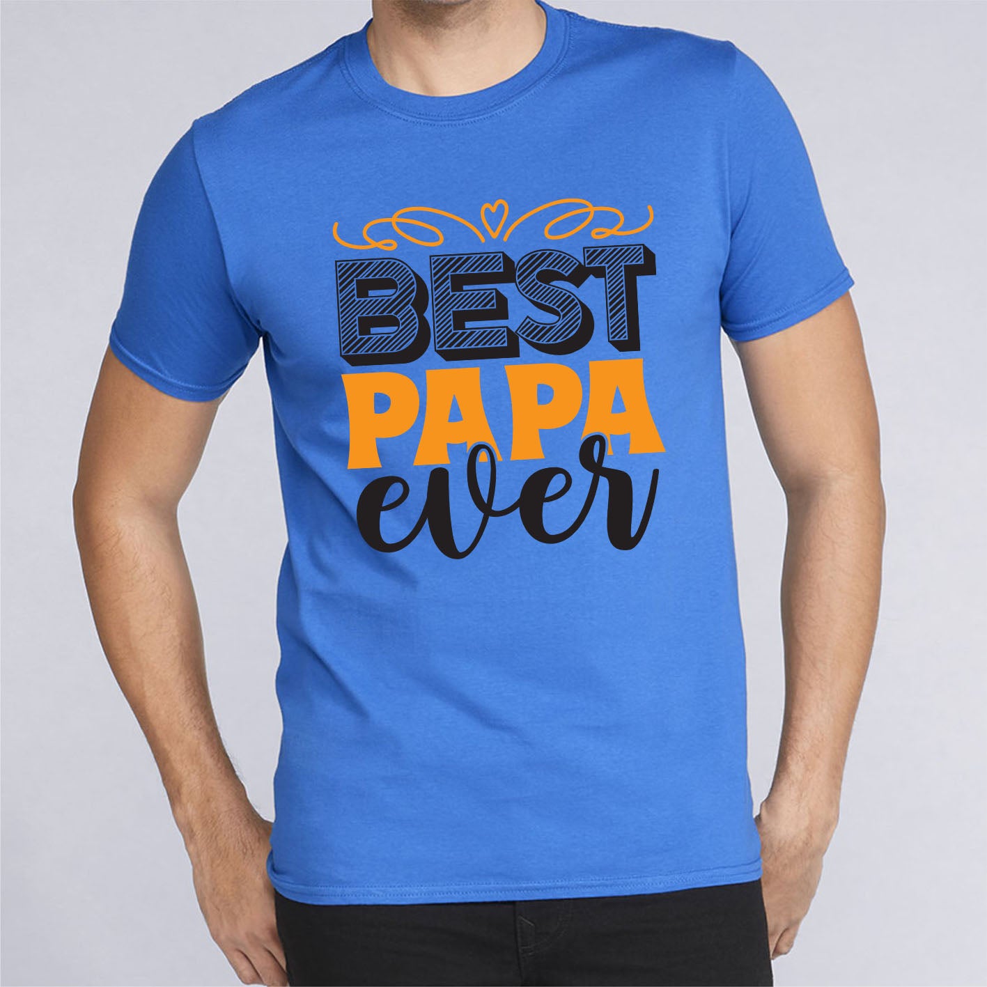 best-papa-ever-father's-day-gift-custom-short-sleeve-daddy-t-shirt