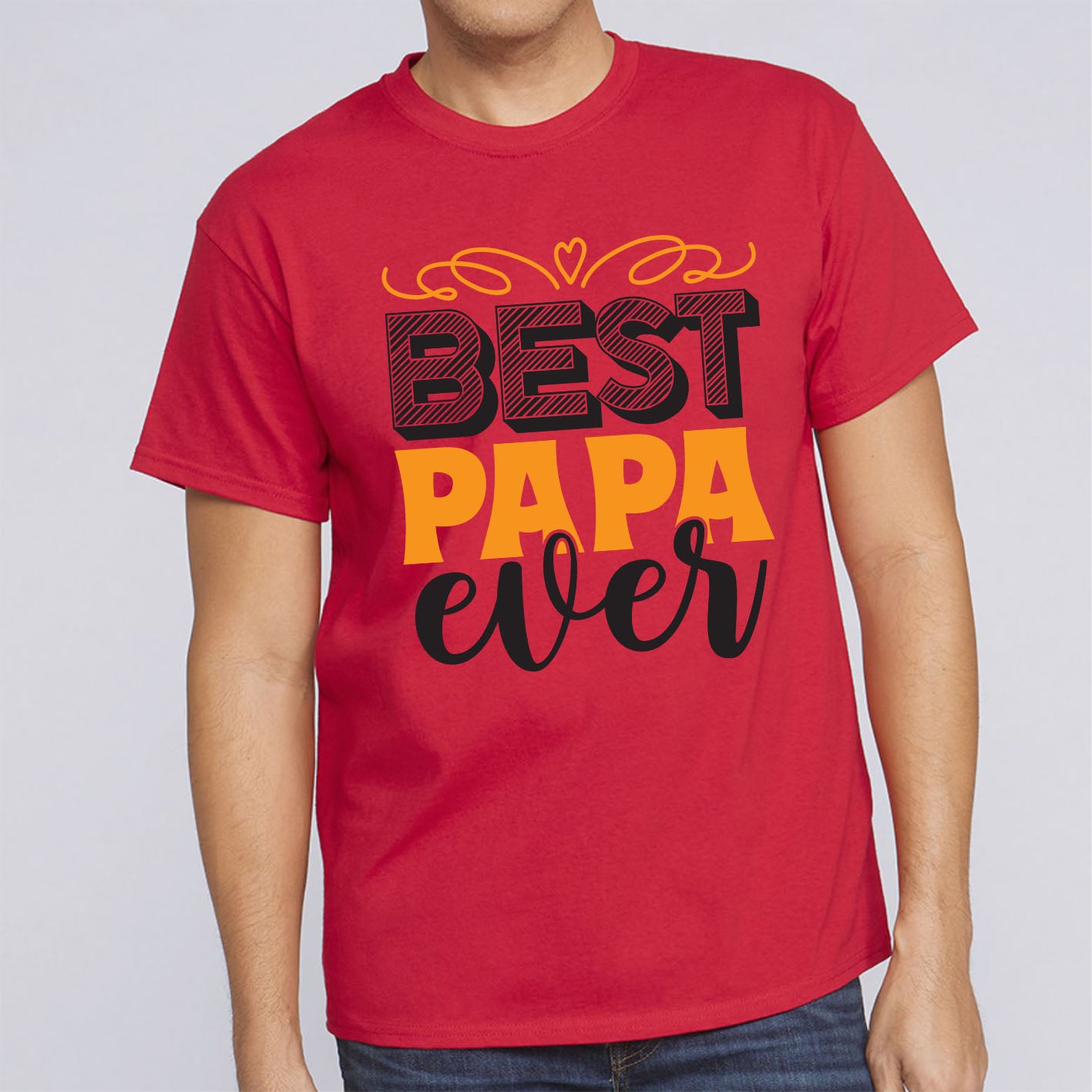 best-papa-ever-father's-day-gift-custom-short-sleeve-daddy-t-shirt