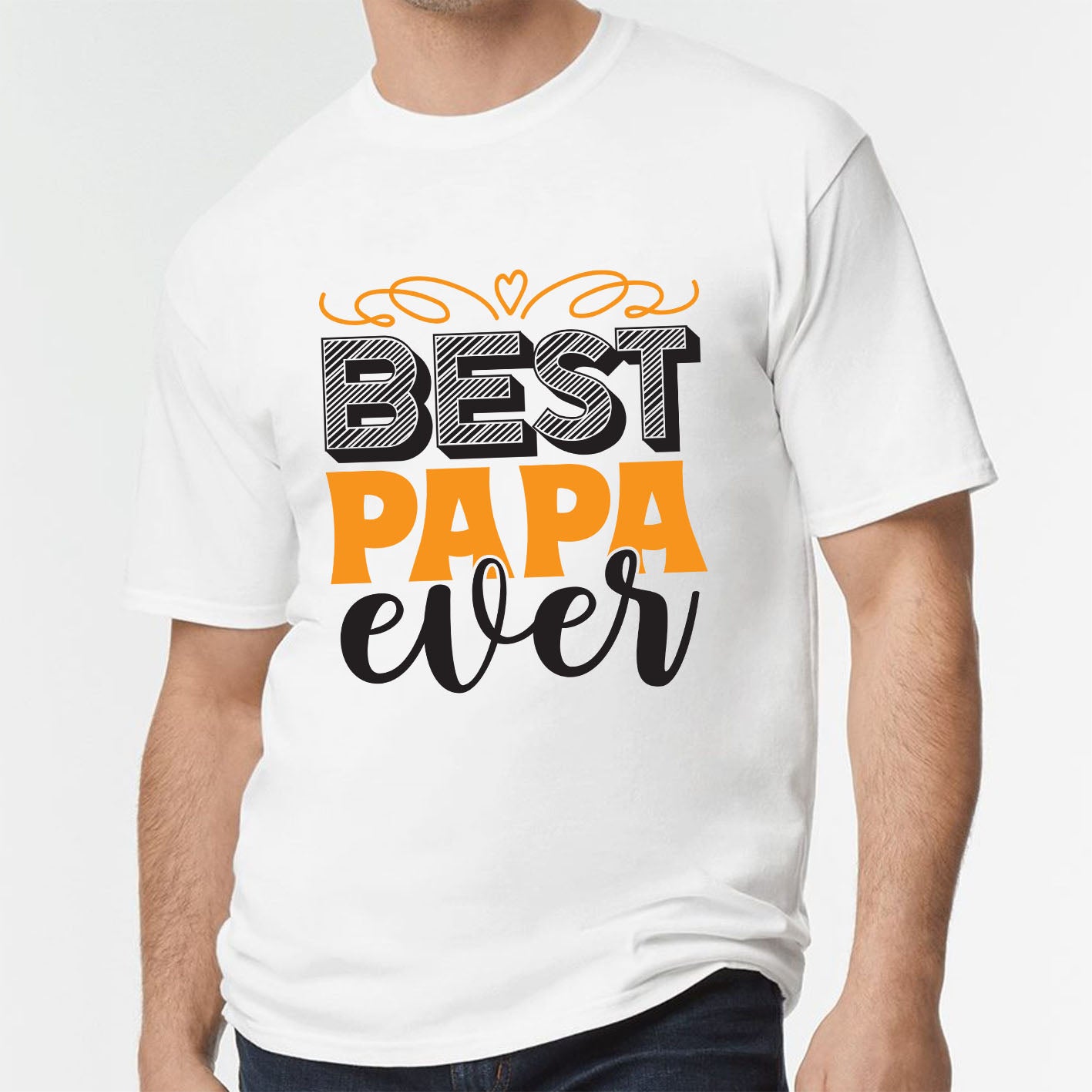 best-papa-ever-father's-day-gift-custom-short-sleeve-daddy-t-shirt