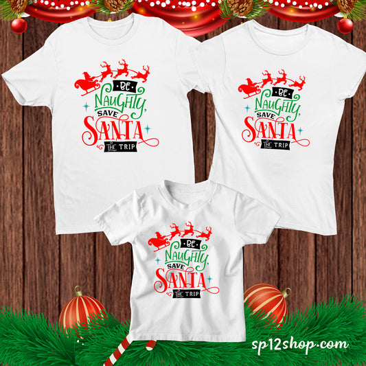 Be Naughty Save Satan Christmas Funny T shirt 