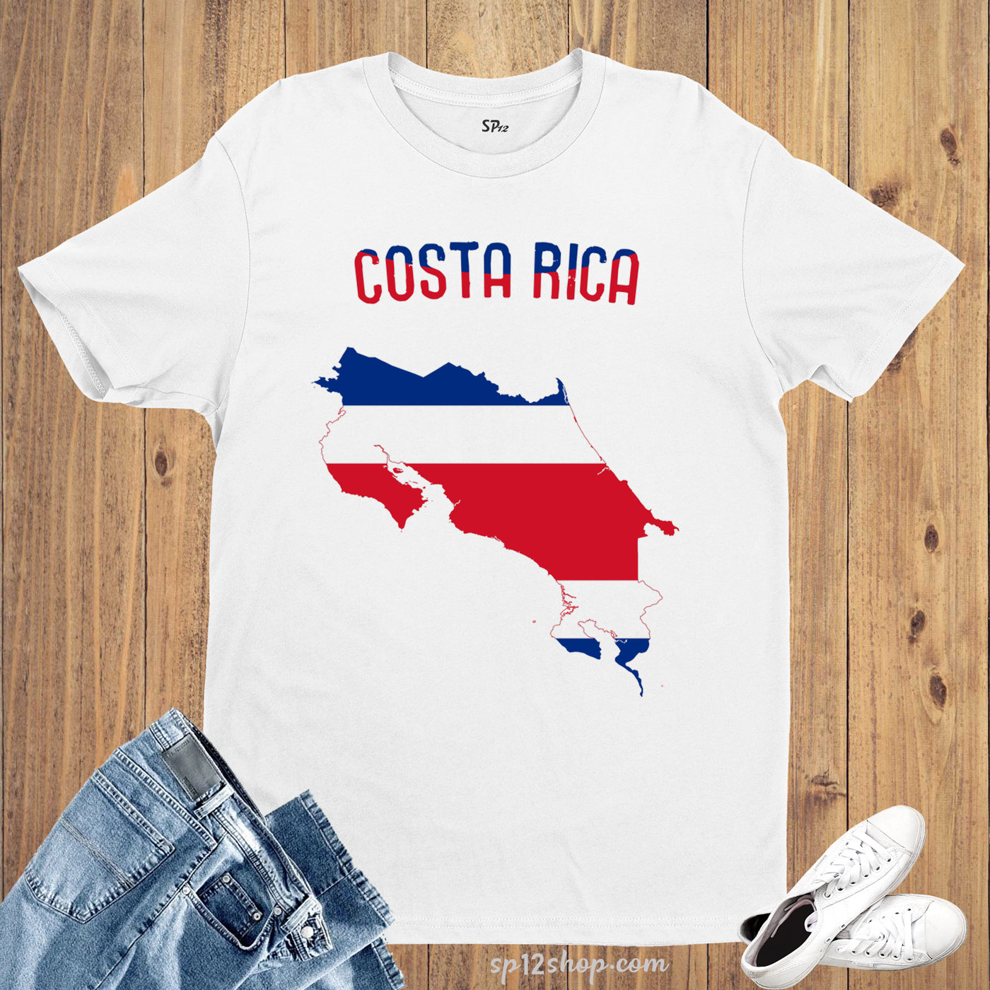 Costa Rica Flag T Shirt Olympics FIFA World Cup Country Flag Tee Shirt