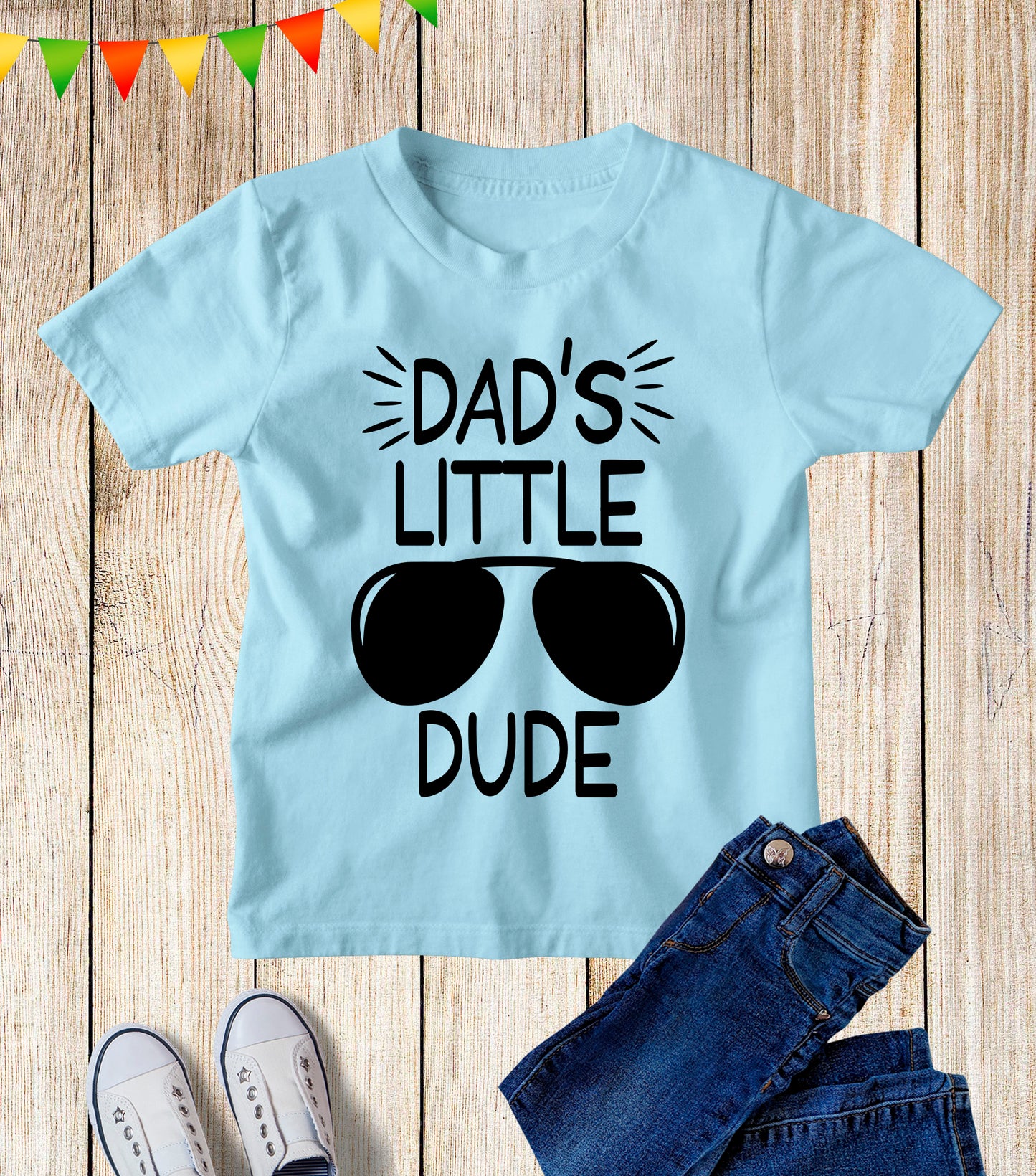 Dad's Little Dude Kids T Shirt