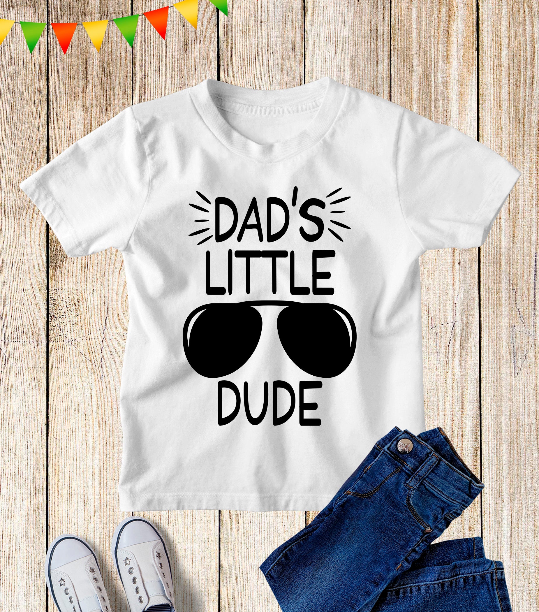 Dad's Little Dude Kids T Shirt