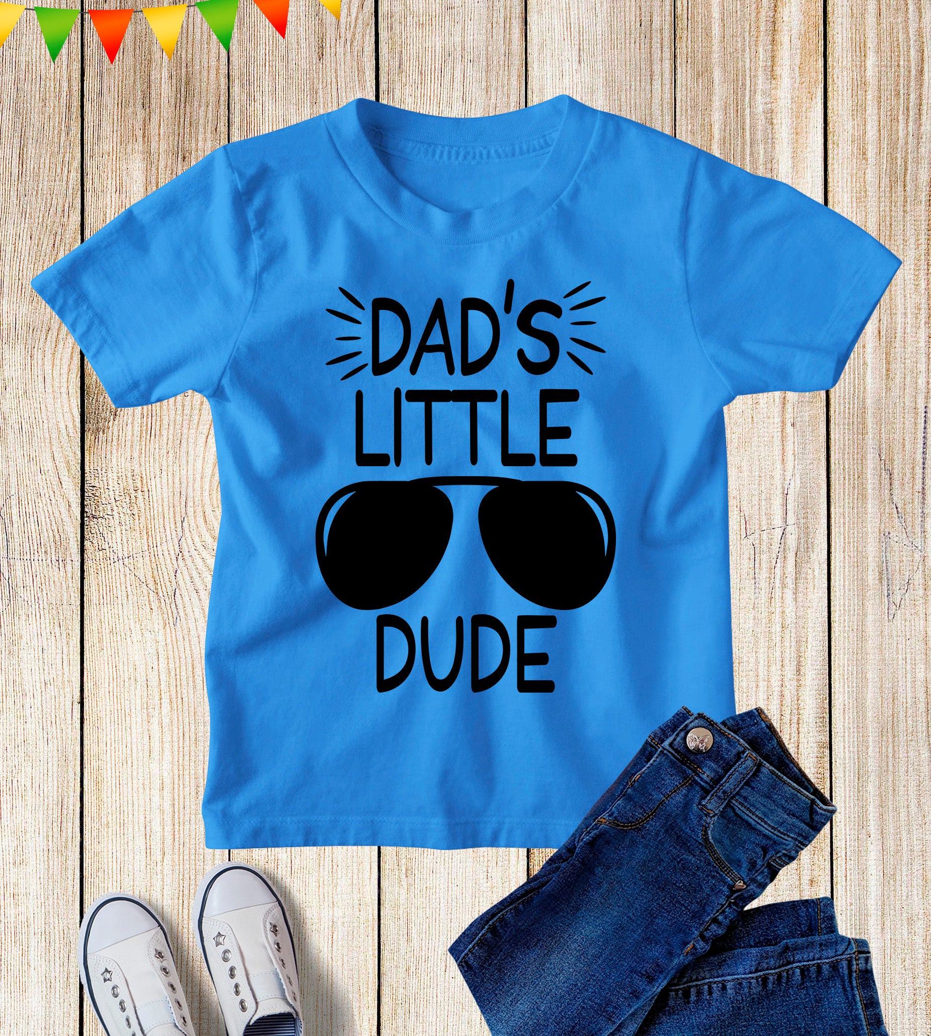 Dad's Little Dude Kids T Shirt